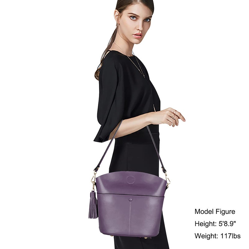S-ZONE Women Cowhide Genuine Leather Small Crossbody Bag Shoulder Purse Handbag - Image 2